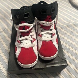 Nike Jordan Carmine red&white Sz 11c excellent condition